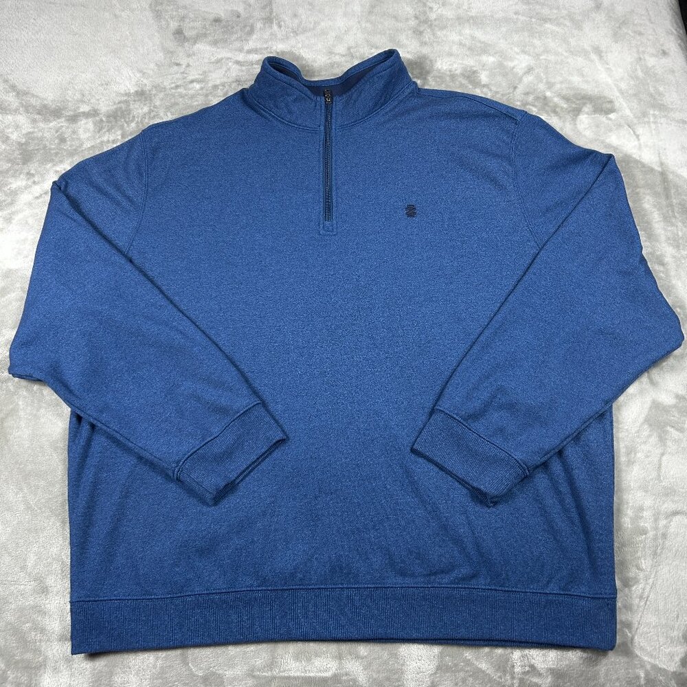 IZOD Pullover Men's 2XLT Blue Heather Advantage Performance Stretch 1/4 Zip
